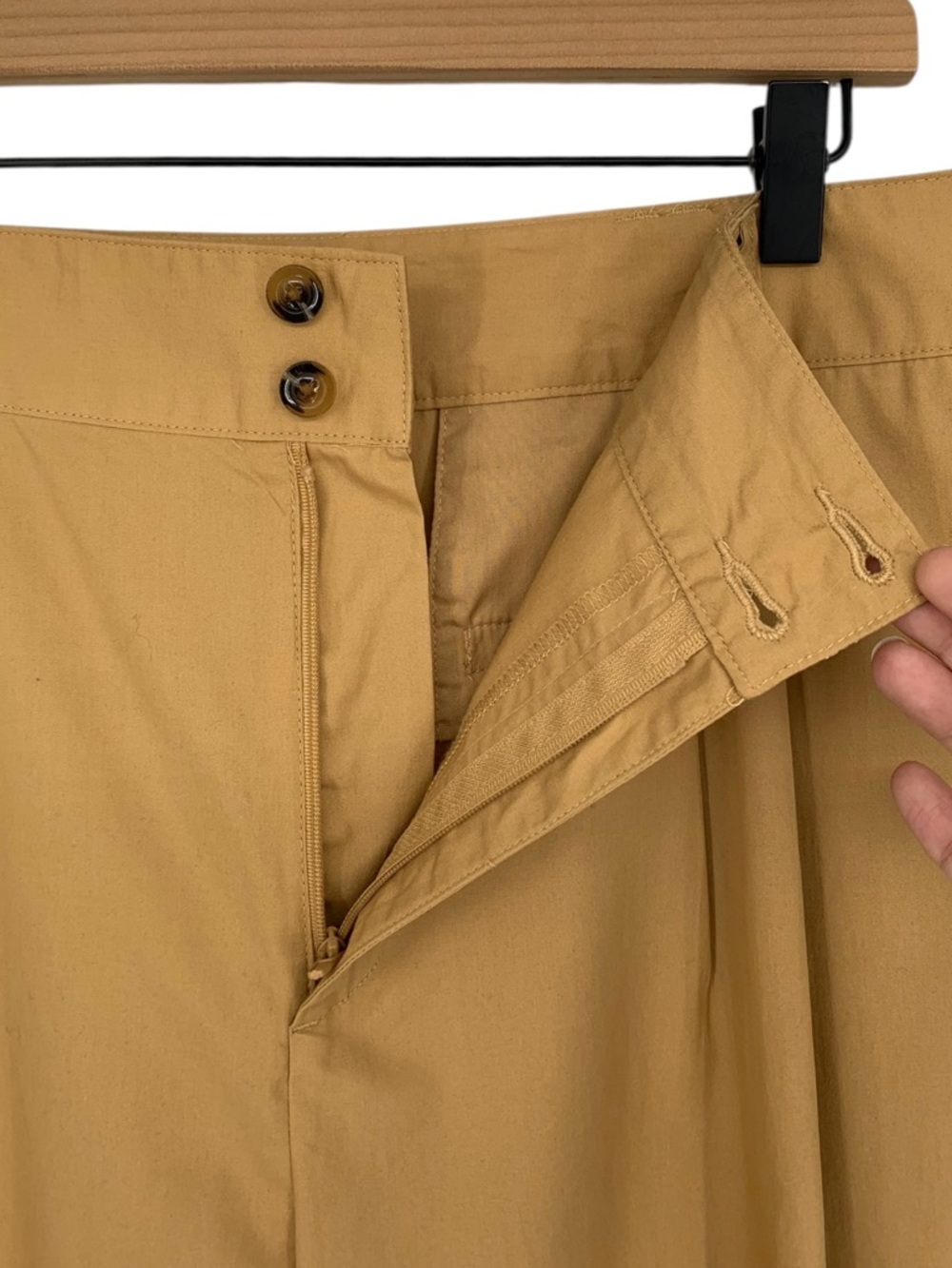 Who What Wear Camel Colored 13” High Rise Pleated Tapered Ankle Pants - Picture 7 of 9